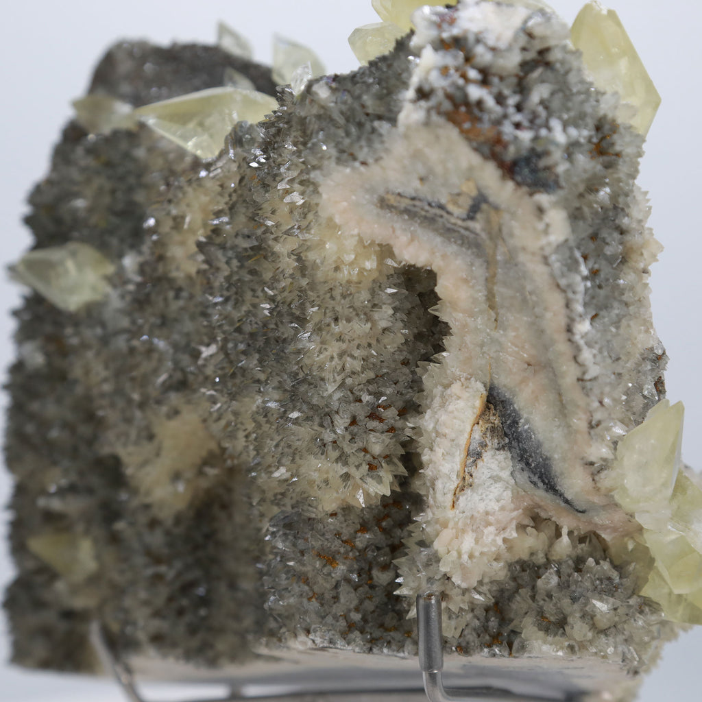 Dogtooth Calcite With Rainbow Pyrite Yunnan Province, China