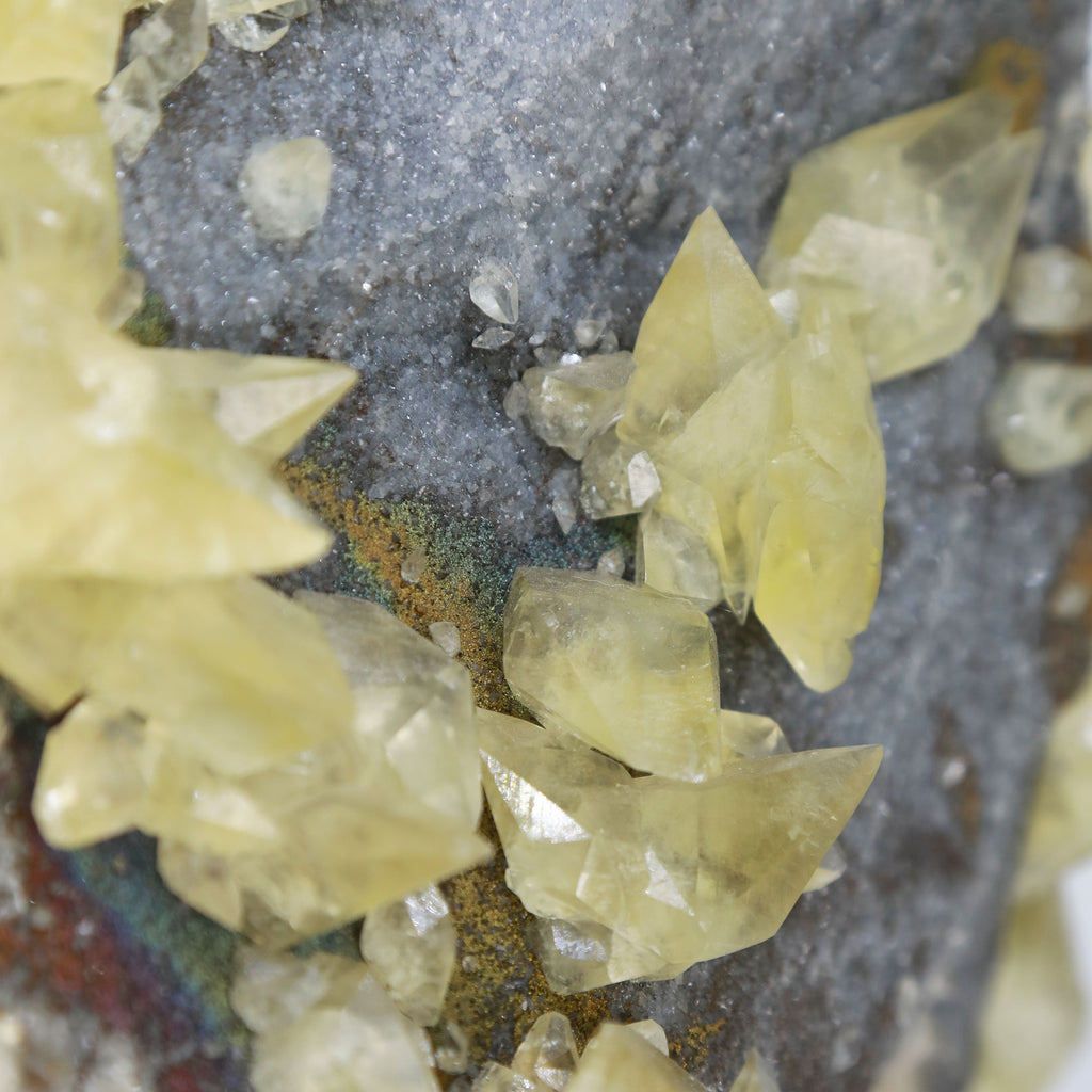 Dogtooth Calcite With Rainbow Pyrite Yunnan Province, China