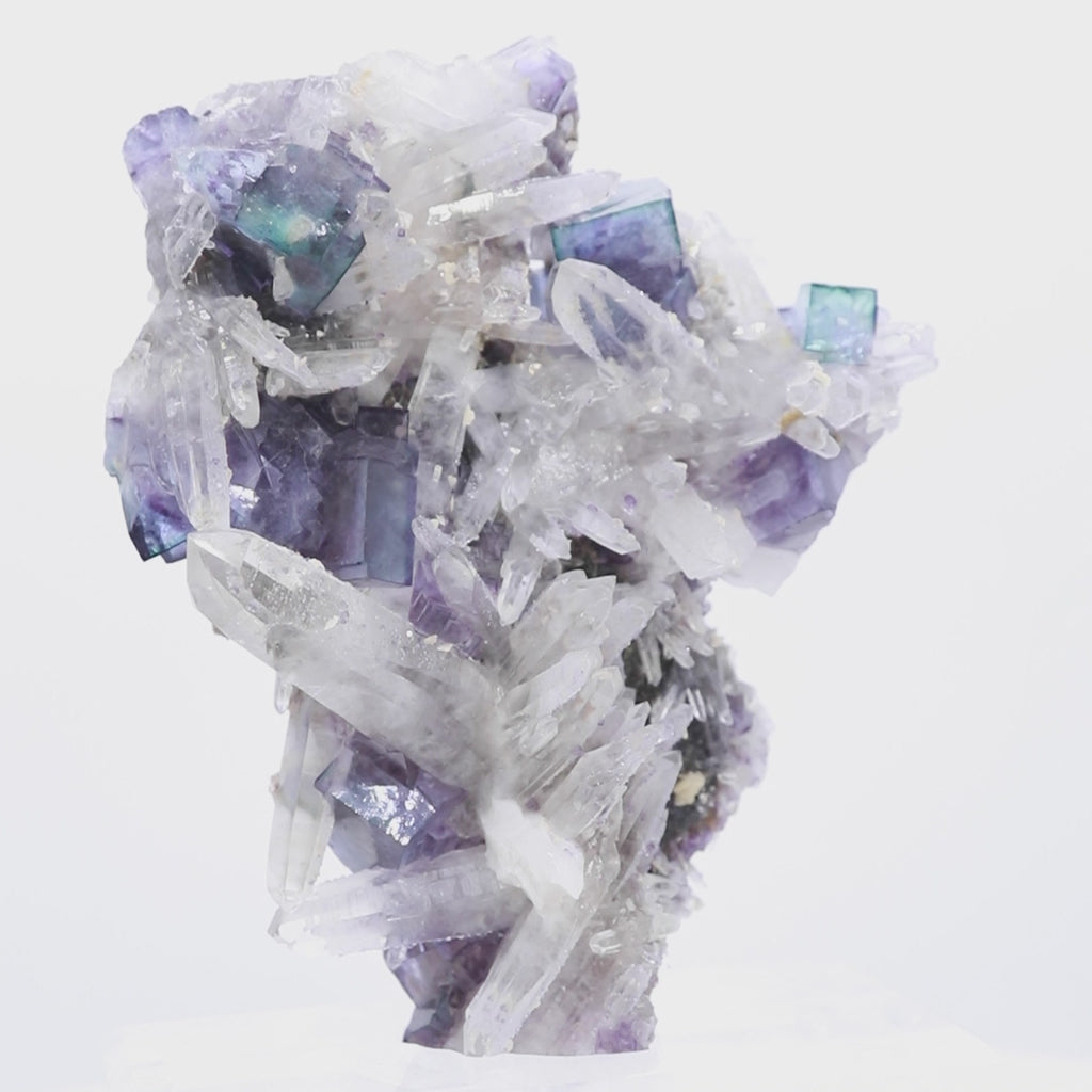 YGX Fluorite Quartz Crystal Specimen Hunan Province, China