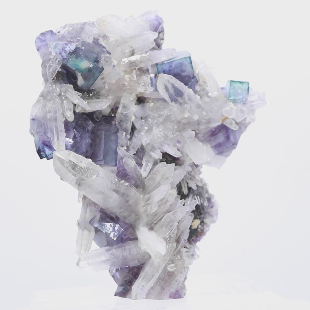 YGX Fluorite Quartz Crystal Specimen Hunan Province, China